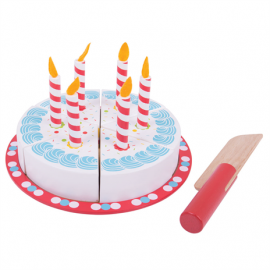 Drewniany tort  urodzinowe ze świeczkami, Bigjigs