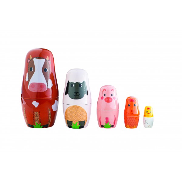 Farm animal russian dolls