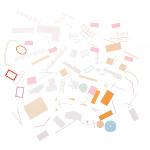 Drewniany domek dla lalek -model do złożenia led