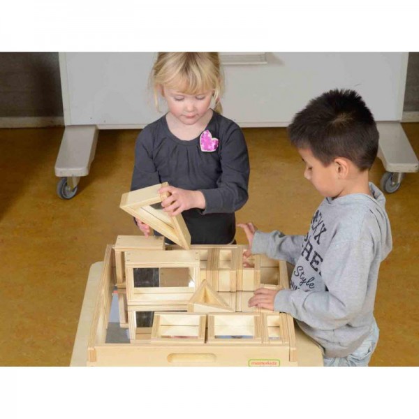 Drewniane klocki z lusterkami - 31 sztuk, Masterkidz Drewniane klocki z lusterkami - 31 sztuk, Masterkidz