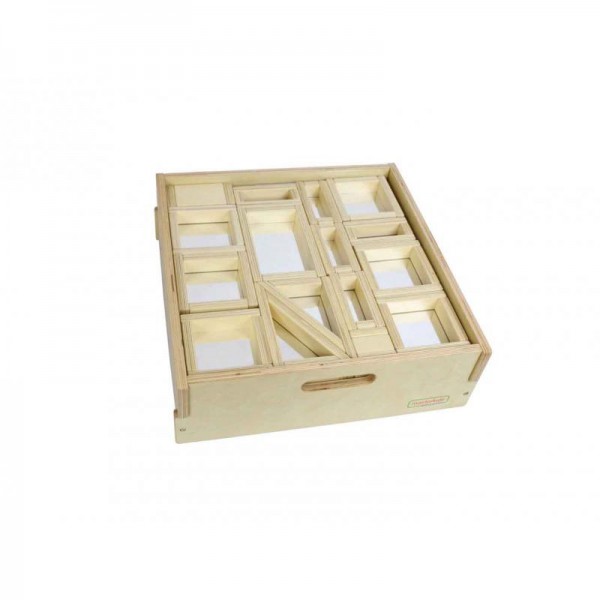 Drewniane klocki z lusterkami - 31 sztuk, Masterkidz Drewniane klocki z lusterkami - 31 sztuk, Masterkidz