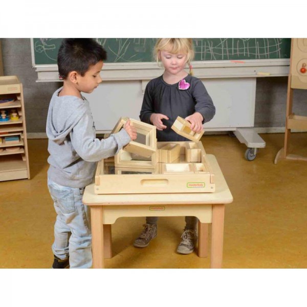 Drewniane klocki z lusterkami - 31 sztuk, Masterkidz Drewniane klocki z lusterkami - 31 sztuk, Masterkidz