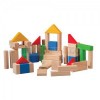 Drewniane klocki kolorowe 50 szt, Plan Toys