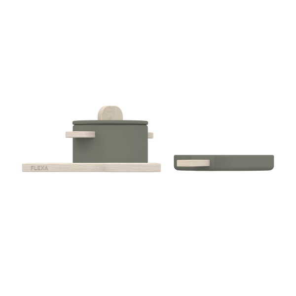 Drewniane naczynia kuchenne, zielone Flexa