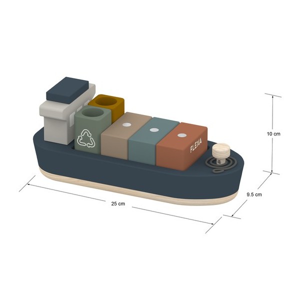 Drewniany statek kontenerowiec Flexa