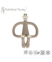 Matchstick Monkey, Gryzak Masujący ze Szczoteczką Szary Matchstick Monkey, Gryzak Masujący ze Szczoteczką Szary