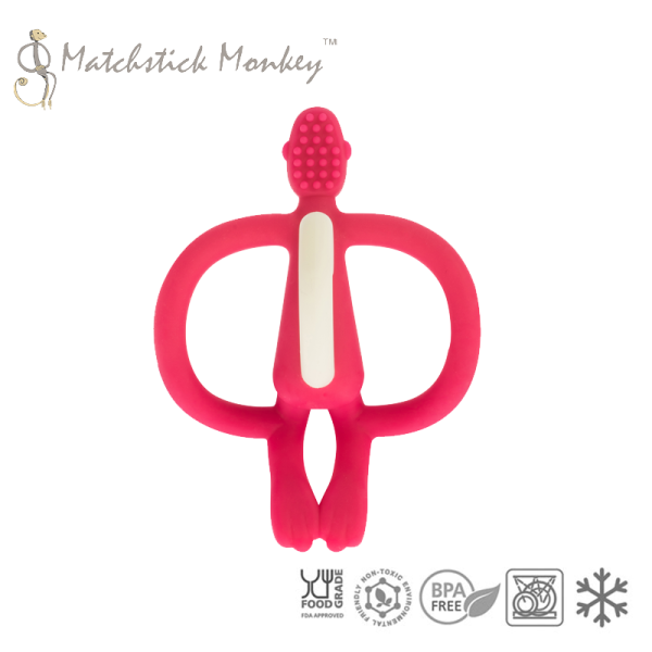 Matchstick Monkey, Gryzak Masujący ze Szczoteczką czerwony Matchstick Monkey, Gryzak Masujący ze Szczoteczką czerwony