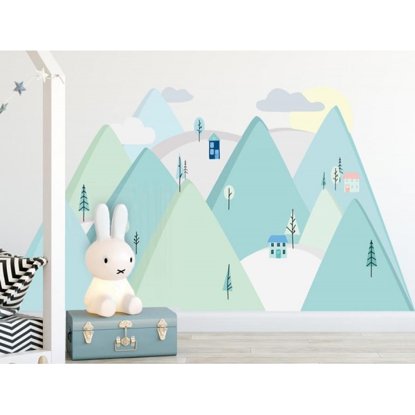 Naklejki ścienne góry miętowe L 180 x 90 cm Naklejki ścienne góry miętowe L 180 x 90 cm