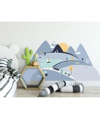 Naklejki ścienne góry miętowe L 180 x 90 cm Naklejki ścienne góry miętowe L 180 x 90 cm