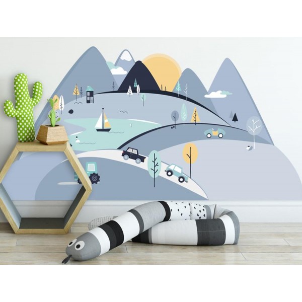 Naklejki ścienne góry miętowe L 180 x 90 cm Naklejki ścienne góry miętowe L 180 x 90 cm