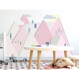 Naklejki ścienne góry różowe  S 150 x 75 cm