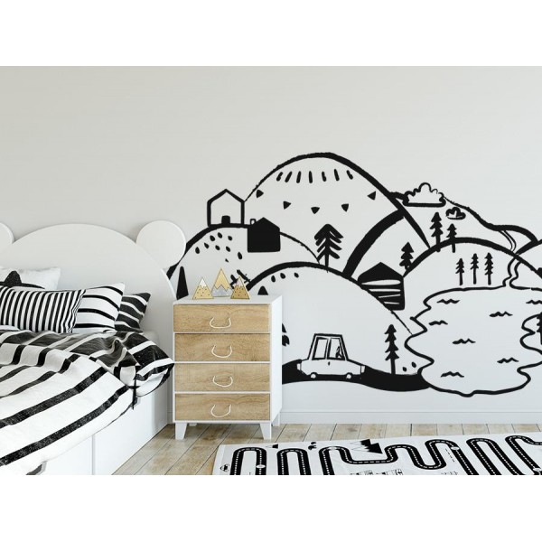 Naklejki ścienne góry różowe S 150 x 75 cm Naklejki ścienne góry różowe S 150 x 75 cm