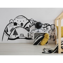 Naklejki ścienne góry różowe  S 150 x 75 cm