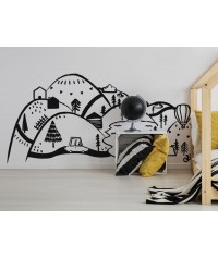 Naklejki ścienne góry różowe S 150 x 75 cm Naklejki ścienne góry różowe S 150 x 75 cm