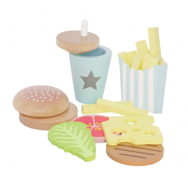 Drewniany zestaw burger, Jabadabado Drewniany zestaw burger, Jabadabado