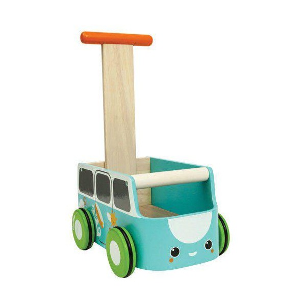 Drewniany chodzik niebieski van - walker, Plan Toys