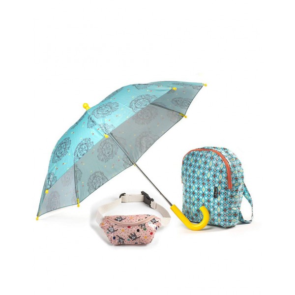 Parasol, plecak i nerka -zestaw wild Minikane
